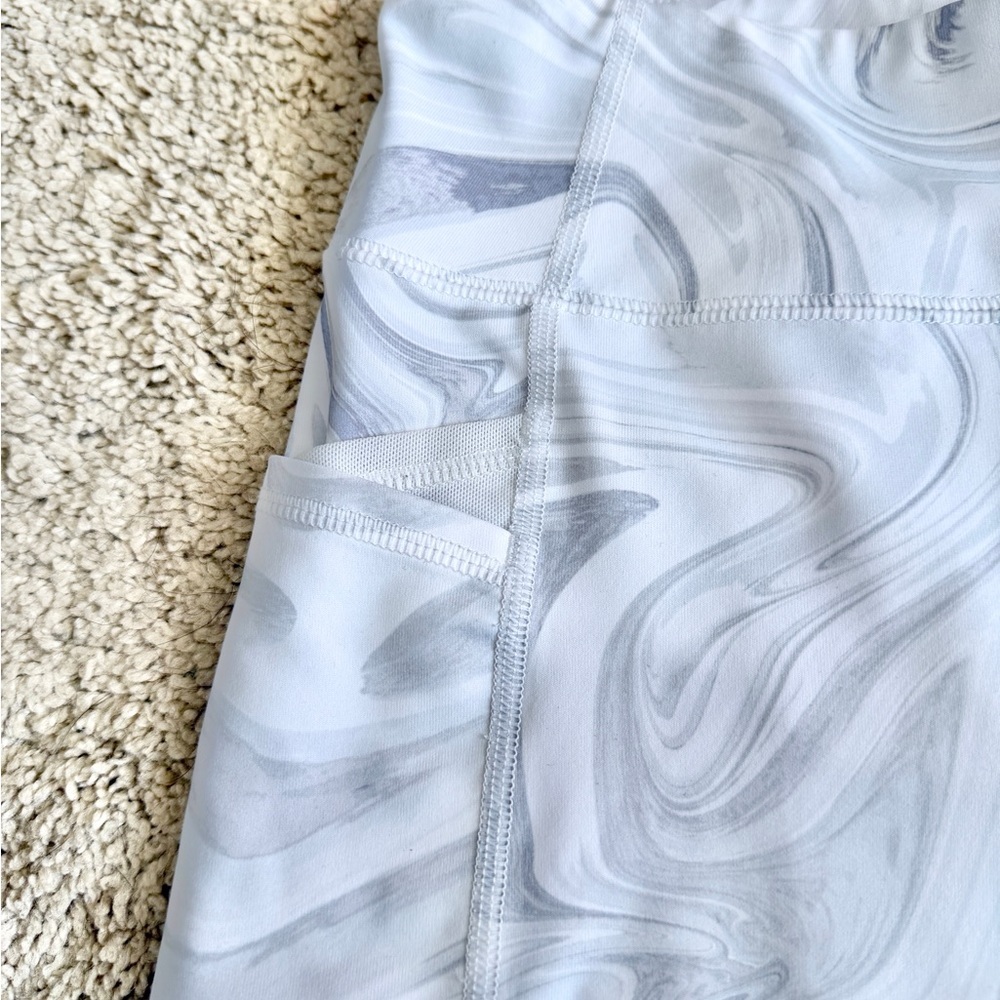 Womens Biker Shorts S Athletic Workout Running Gym Gray White High Rise Bike - Picture 5 of 7